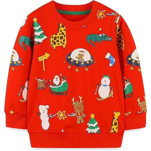 Kinder Weihnachts-Pullover – Strick-Rentier Rudolf, Langärmlig, Für Mädchen & Jungen 2–14 Jahre