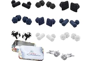 FUNKY CUFFLINKS~COM Elastic Classic Knot Cufflinks - Easy and Smart Application to Double Cuffed Shirts