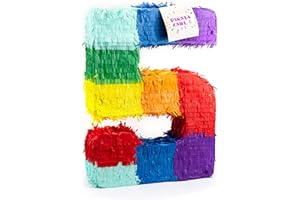 Trendario Pinata Zahl 5 - mehrfarbig - ungefüllt - Ideal zum Befüllen mit Süßigkeiten und Geschenken - Piñata für Kindergeburtstag Spiel, Geschenkidee, Party, Hochzeit