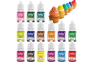 KICOFOOD Colorant Alimentaire Gel - 15 Couleurs Colorant Bougie Alimentaires De Qualité, Concentré Nourriture Dye, pour Décoration de Gâteaux, Cuisson, Tartes, Macarons, Glaçage, Donuts - 6ml