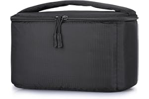 S-ZONE Wyściełana składana torba na aparat do lustrzanki DSLR TLR Sony Canon Nikon lub Flash, Czarny, Teczka