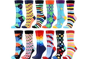 WeciBor Colores Divertidos Calcetines Estampados Mujer de Calcetines con Algodón 12 Pares