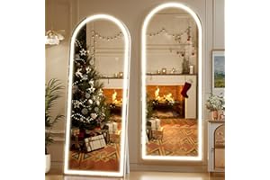 Hasipu 180 x 60cm Led Mirror Full Length, Full Length Mirror with Lights Arch Design,Tempered Glass,Shatter-Proof, Dimming & 3 Color Modes for Bedroom Cloakroom-UL