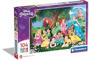 Clementoni - 25743 - Supercolor Puzzle - Disney Princess - 104 Elementów, Puzzle Dla Dzieci 6 Lat, Wysokiej Jakości Nadruku, Made In Italy