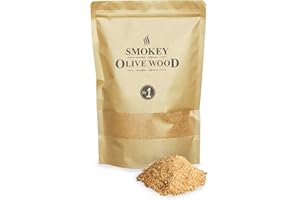 Smokey Olive Wood 1.5 litros, serrín de Madera para ahumar, 50% Olivo y 50%