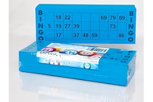 DIPRINT 200 grande cartes de bingo pour personnes âgées 15 en 90 chiffres (21 x 7,5 cm)