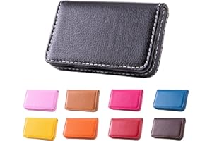 Waylipun Visitenkartenetui, PU-Leder Premium Visitenkartenhalter, mit Magnetverschluss, zur Schonenden ​Aufbewahrung Ihrer Karte, Visitenkarten Etui für Damen und Herren (Schwarz)