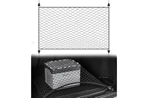 Xibao Rete Bagagliaio Auto,60x40cm Elastiche Auto Bagagliaio Rete Portaoggetti,Adatto per la Maggior Parte delle Berline,SUV,Roulotte,Camion e Veicoli Commerciali