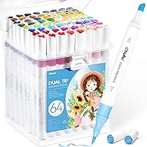 Ohuhu Kleurpennen 320 Kleuren Dubbele Punt Penseel & Fijne Punt Kunstmarkers voor Studenten, Alcoholpennen voor Tekenen Kalligrafie Honolulu B Series