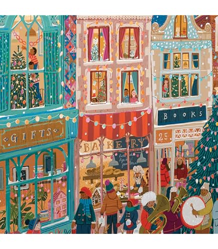 Puzzle EeBoo Holiday Village 1000 Pezzi, Cartone Riciclato, Natale, Da 58,5 Cm