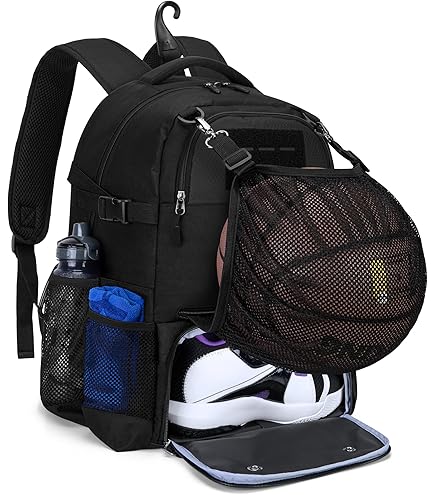 Spalding Spalding Basketball Backpack - 30L Black With Separate Ball & Shoe Compartments Sports Bag