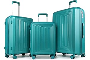 TAN.TOMI Kofferset 3 Teilig Hartschale, Handgepäck Koffer Set, Hartschalenkoffer Reisekoffer mit 4 Rollen Leicht Trolley Rollkoffer PP Material Suitcase mit 3-Stelliges Passwortsperre