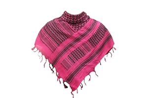 SHOPUKASA Cotton Shemagh Tactical Military Scarf Palestine Scarf Keffiyeh Head Neck Wrap gifts for Men & Women + Paper Bag