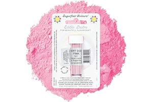 SUGARFLAIR COLOURS Sugarflair Fairy Dust Pink Edible Lustre Dust, Add a Lustrous Shine to Cakes or Decorations. Brush On or Add Rejuvenator to Create Eye-Catching Edible Paint, Gives Shine to Your Bakes - 2g