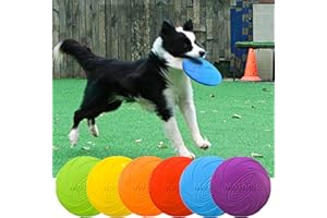 CINY Hundefrisbee, 6 Stück 18cm Hunde-Frisbee aus Natürlichem Kautschuk Wasserspielzeug und Schwimmspielzeug für kleine und mittelgroße Hunde, Frisbee-Training Hundefliegerspielzeug (bunt)