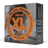 D'Addario EXL140-10P vernickelte Stahlsaiten f&uuml;r E-Gitarre .010 - .052 Light Top/Heavy Bottom (10er Pack) Sparpack