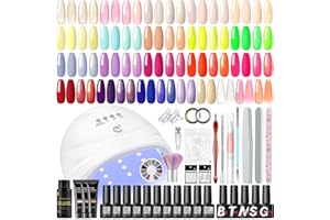 COSCELIA Uñas Semipermanentes Kit Completo con Lámpara de Uñas U V，20 Colores Uñas Semipermanentes Kit Completo con 3 Pcs Poly Uñas Gel, Base Top Matte con 2pcs Glitter Coat Poly Uñas Gel Kit