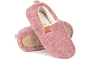 EverFoams, Pantofole da donna chiuse, felpate, soffici e comode, in shearling sintetico e memory foam