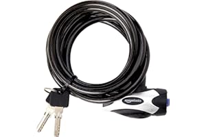 Amazon Basics Serrure à clé Anti-vol réglable pour vélo avec câble et 183 cm, Lot de 1, Noir