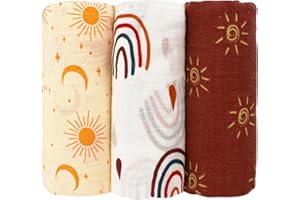 PEKEL'S PEKEL’S Manta Muselina Bebé, 120x110 cm - Súper Suave, Mantas Envolventes de Muselina Recien Nacido, 100% Algodón - Ideal para Carrito, Cuna, Regalo de Baby Shower