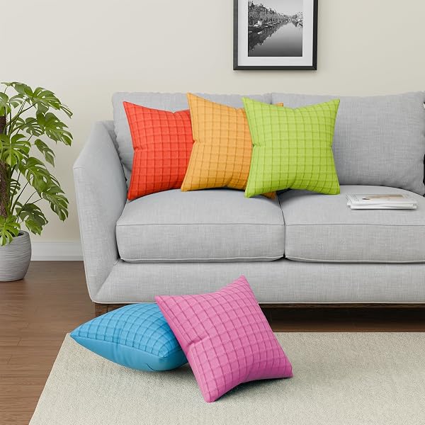 Sectional Sofa Living Room Grey And Red Cushions Buy Heart Home Microfiber Square Cushion Cover Set Of With Zip Closure  For Home Decor And Living Room Decorative Throw Pillow Cushion Cover 16  Inch X 16 Inch For Sofa