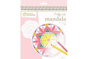 AVENUE MANDARINE MY MANDARINE GY027O - Un carnet de coloriage Graffy pop 36 pages - Mandalas pré-découpées - À partir de 6 ans - FILLE