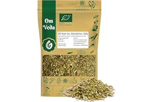 ‎OMVEDA BIO Mate Tee 500g | Mateblätter pur frisch & grün fair | Matetee aus Mateblättern | Schonend getrocknet | Aromatisch | Ideal für heiße und kalte Tees | Premium Qualität | OmVeda