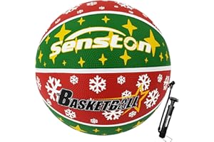 Senston Ballon de Basket Taille 5 et Pompe, Basketball de Rue Intérieur/Extérieur