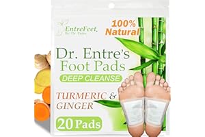 ENTREFEET Turmeric & Ginger Detox Foot Patches, 20 Pack: Detox Foot Pads, Deep Cleansing to Remove Toxins & Sleep Better, Foot Detox Patches