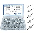 BESTYCHAO Pop Rivets, 120pcs 5 Sizes Large Flange Aluminum Blind Rivets Assortment Kit(Silver)