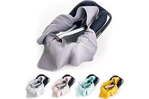 BABEES© Letni kocyk bawełniany do fotelika samochodowego, uniwersalny, kocyk wiosna lato do nosidełka dla niemowląt, lekki kocyk do fotelika