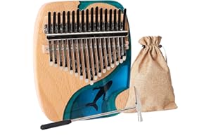 Musfunny Kalimba Daumenklavier 17 Schlüssel: Fingerklaviere Holz Mit Lehrmaterial Stimmhammer- Thumb Piano for Kinder Erwachsene Anfänger