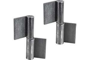 Gedotec Scharniere zum Anschweißen | 2 Stück - Anschweißband für Metall-Türen | Anschweißscharnier Höhe 80 mm | DIN rechts | Schwerlast-Scharnier für Gartentor & Maschinen | Torband für Stahl-Tore