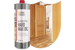 GRAIN GUARD Olio Cera Dura per Legno | 1L | Protezione Resistente all'Acqua e alle Macchie | Per Pavimenti e Superfici in Legno da Interno | Protezione Duratura | Tutti i Tipi di Legno da Esterno
