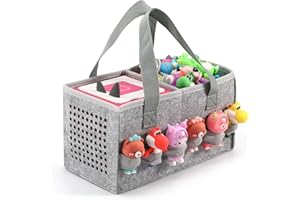 OUKNAK Tasche für Toniebox Starter Set Aufbewahrungstasche für Toniebox 2 Figur, Home Outdoor Handtasche für Tonies Audio Player und Puppen Musikspielzeug Falttasche für Toniebox Zubehör (Grau)