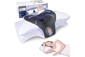 ‎SAHEYER SAHEYER Nackenkissen, Memory Foam Kissen Seitenschläferkissen Ergonomisches Orthopädisches Nackenstützkissen Schlafqualität Verbessern Nackenhörnchen, 60 x 35.5 x 10/13CM Schlafkissen mit Kissenbezug