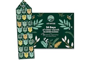 Alpi Nature Te Adventskalender 2026, 24 Teer och Örtteer, Julklapp | Ett Urval av 24 Individuellt Förpackade Tepåsar med Svart, Grönt Te, Fruktte och Örtte