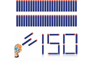 GERUICEE 150pcs Schaumstoff Munition für Spielzeug Pistole, Refill Darts Foam Pfeile für Pistole Kinder, Draußen und Familie Munition Blau Party Favor Jungen und Mädchen