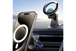 JOYROOM Fits MagSafe Car Mount, [Dashboard & Air Vent] 2 in 1 Magnetic Phone Car Mount with 20xN55 Magnets, Phone Car Holder for iPhone 15 14 13 12 & MagSafe Case & All Phone