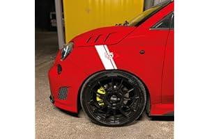 PUMU ADESIVI COMPATIBILE CON 500 ABARTH 595 PARAFANGHI COFANO SCORPIONE TUNING SPORT (BIANCO)