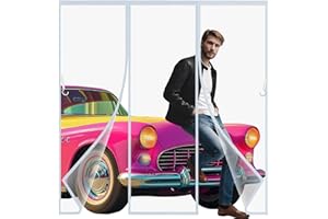 HL-YFC Moustiquaire Porte 200x210cm Fenetre Aimantée Magnetique, Rideaux Anti Mouches pour Porte, Rideaux Toile Insect Ecran,Moustiquaire Baie Vitree Coulissante,Magnétique Moustique Sans Perçage Gris