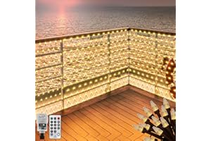 CERIAL 6 x 2 m 300 LED zewnętrzna siatka świetlna do bushes z wtyczką, łańcuch świetlny na Boże Narodzenie, do ogrodu, oświetlenie bożonarodzeniowe, czarny kabel, wodoszczelna, z pilotem zdalnego