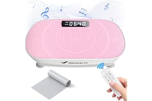 Merach vibrationsplatta träningsmaskin, vibrationsplatta för kvinnor män, vibrerande platta med Bluetooth och motståndsband