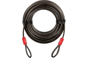 EVEREST FITNESS Catena Bici - Catena Bicicletta Antifurto per Casco Moto - Cavo Rivestito in Plastica Antigraffio Ø 6 mm x 20 m - Catenaccio Bici a Doppio Cappio Universale