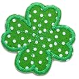 Amosfun 50 Stück Kleeblatt-Patches Zum Aufbügeln – Hellgrün, Bestickt, Für St. Patrick's Day & Basteln