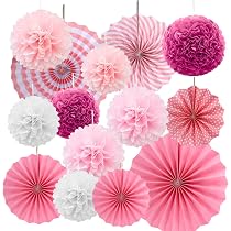 6 Pompon Di Carta Velina Rosa Per Decorazioni Festa – Addobbi Compleanno, Matrimoni E Baby Shower, Fiori Di Carta Eleganti E Facili Da Appendere