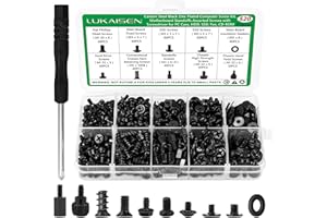 LUKAISEN 520PCS Computer Screws Standoffs Kit #6-32 Male to M3 Female SSD Screw for Universal Motherboard PC Computer Case Screw Fan CD-ROM-Carbon Steel Black Zinc Plated Insulators + Free Screwdriver