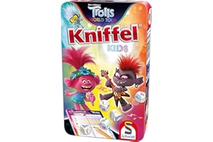 SCHMIDT SPIELE Trolls, Kniffel Kids, Bring Mich mit Spiel im Metalldose