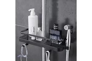 KOKOBOX ACQUASHELF 1pc Estanteria Baño sin Taladro Estante Ducha sin Taladro Organizador Baño Ducha Accesorios Baño sin Taladro Jabonera Ducha Soporte Ducha Bandeja baño Shower Caddy - Negro