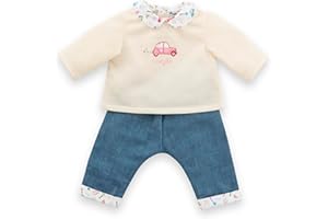 Corolle - Maglietta a maniche lunghe e jeans, un weekend a Parigi, vestiti, per bambole, 30 cm, a partire da 18 mesi, 9000111030